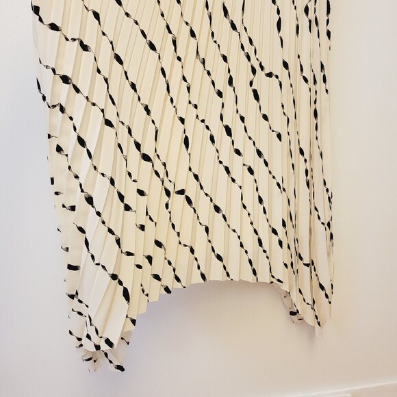 Helmut Lang Silk Printed Pleated Size 4 Women Skirt - Picture 6 of 11